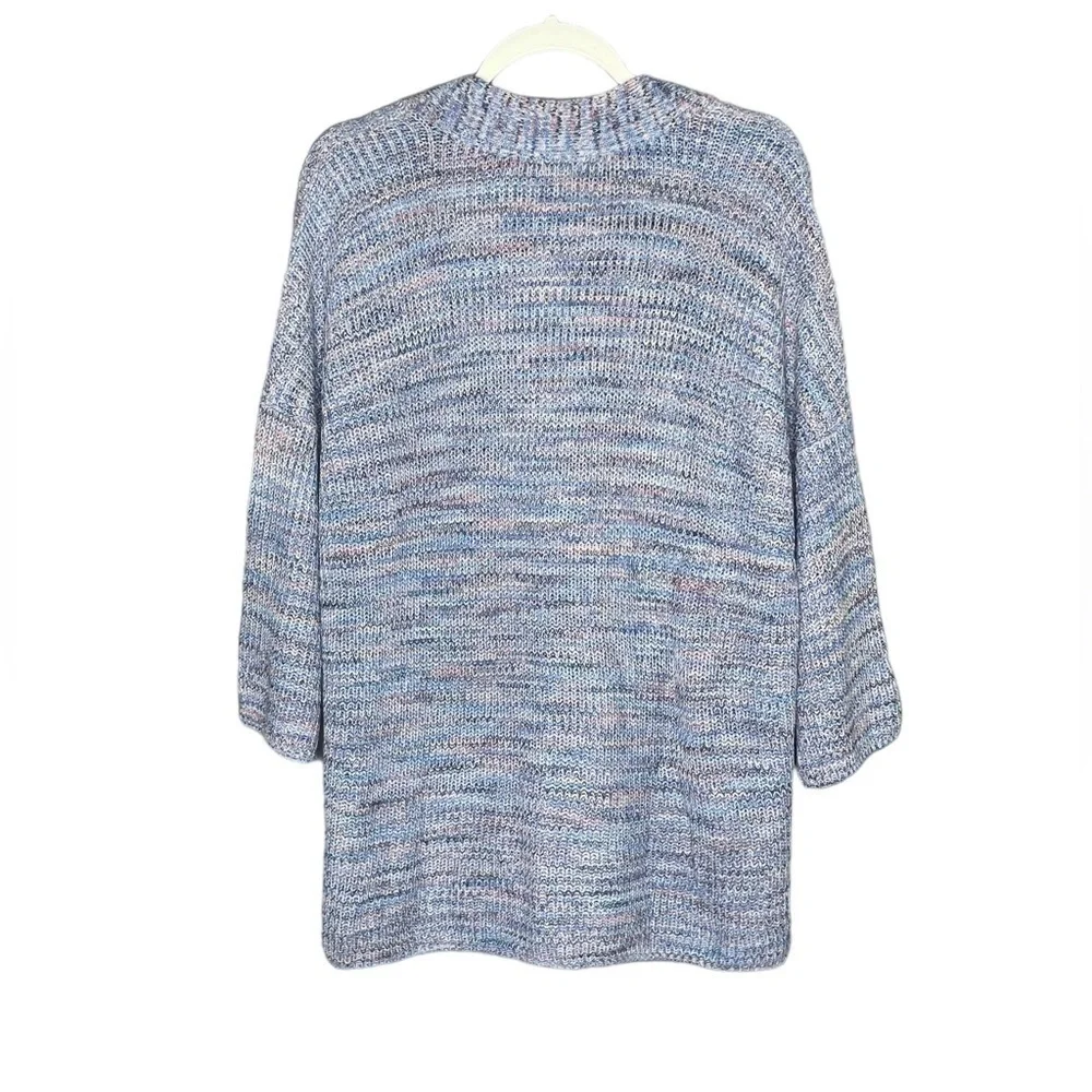 J. Jill Easy Dropped Shoulder V-Neck Cotton‎ Sweater Petite Blue and Pink NWT - Picture 3 of 16